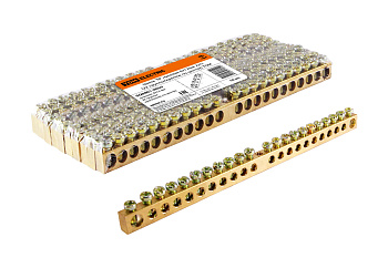 SQ0801-0055 Шина "N" нулевая 8х12мм 22/1 (22 группы/крепеж по центру) TDM