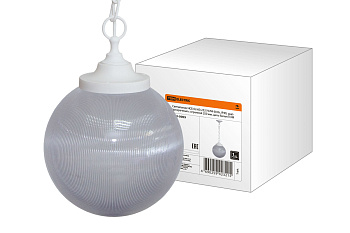 SQ0313-0009 Светильник НСБ 02-60-252 УХЛ4 60 Вт, IP40, шар прозрачный с огранкой 250 мм, цепь белая TDM