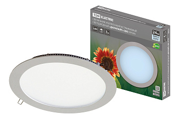 SQ0329-0104 Светильник ультратонкий встраиваемый светодиодный "Даунлайт" СВО (хром) 24 Вт 4000К TDM