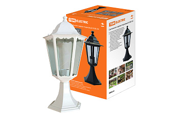 SQ0330-0069 Светильник 6100-24 садово-парковый шестигранник, 100Вт, стойка, белый