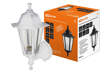 SQ0330-0731 Светильник садово-парковый НБУ 06-60-001 шестигранник, настенный, пластик, белый TDM