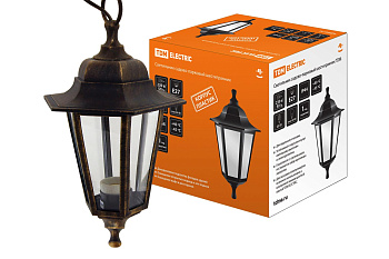 SQ0330-0713 Светильник садово-парковый НСУ 06-60-001 шестигранник, подвес, пластик, бронза TDM