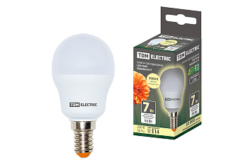 SQ0340-0177 Лампа светодиодная FG45-7 Вт-230 В-3000 К–E14 TDM