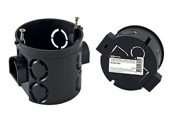 SQ1402-1905 Установочная коробка СП D68х62мм, углубленная, саморезы, стык. уз, черная, IP20,  инд. штрихкод TDM