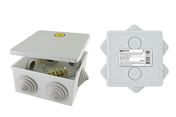 SQ1401-1360 Коробка уравнивания потенциалов (КУП) ОП 85х85х40мм, шина 6х9, 8 групп, IP44, инд. штрихкод, TDM