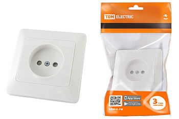 SQ1823-0013 Розетка 2П с защ. шт. 10А 250В белая "Ильмень" TDM