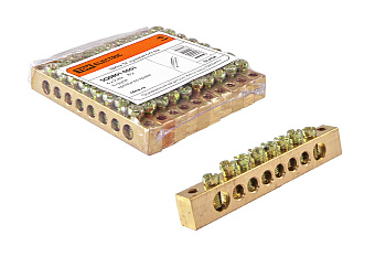 SQ0801-0001 Шина "N" нулевая 6х9мм  8/2 (8групп/крепеж по краям) TDM