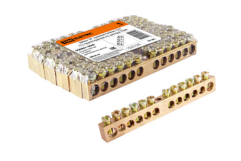 SQ0801-0040 Шина "N" нулевая 6х9мм 12/1 (12 групп/крепеж по центру) TDM