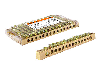 SQ0801-0005 Шина "N" нулевая 8x12мм 14/2 (14 групп/крепеж по краям) TDM