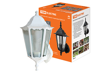 SQ0330-0061 Светильник 6060-21 садово-парковый шестигранник, 60Вт, вверх, белый