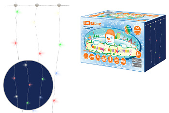 SQ0361-0088 Гирлянда светодиодная "Роса - занавес" 2х2 м, 200LED, многоцветн., ПДУ, USB, IP20, TDM