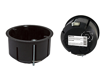 SQ1403-0909 Установочная коробка СП D73х45мм, саморезы, метал. лапки, IP20, инд. штрихкод, TDM