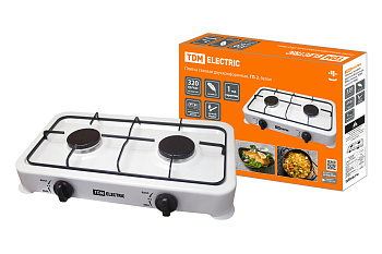 SQ2515-0002 Плитка газовая двухконфорочная, ГП-2, белая, TDM