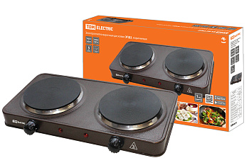 SQ2504-0009 SQ2504-0009 Электроплитка двухконф. ЭПД2 230 В, 2х1 кВт, диск, коричневая, TDM