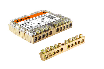 SQ0801-0050 Шина "N" нулевая 8х12мм 10/1 (10 групп/крепеж по центру) TDM