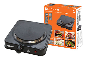 SQ2504-0014 SQ2504-0014 Электроплитка одноконф. ЭПД1 230 В, 1 кВт, диск, черная, TDM