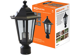 SQ0330-0008 Светильник 6100-03 садово-парковый шестигранник, 100Вт, на опору, черный TDM