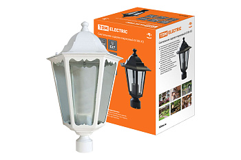 SQ0330-0068 Светильник 6100-23 садово-парковый шестигранник, 100Вт, на опору, белый