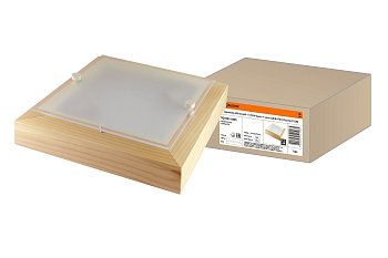 SQ0303-0405 Светильник НПБ 02-2х40-111 УХЛ4 "Киото-1" сосна 2х40 Вт IP20 (270х270х75) TDM