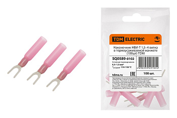 SQ0589-0102 Наконечник НВИ-Т 1,5–4 вилка в термоусаживаемой манжете (100шт) TDM