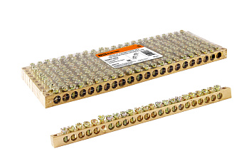 SQ0801-0064 Шина "N" нулевая 6х9мм 22/2 (22 группы/крепеж по краям) TDM