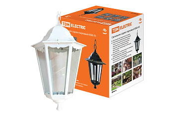 SQ0330-0065 Светильник 6060-25 садово-парковый шестигранник, 60Вт, подвес, белый