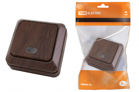 SQ1801-0032 Переключатель на 2 направления 1-кл. открытой установки с подсветкой IP20 10А, бук "Ладога" TDM - купить выгодно в Электромеханике