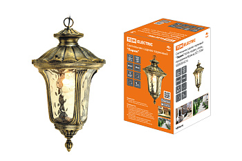 SQ0330-0214 Светильник садово-парковый "Париж" 60 Вт, подвес, алюм., прозрачное/бронза, Е27, TDM