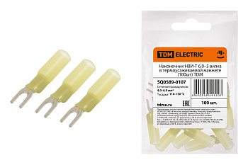 SQ0589-0107 Наконечник НВИ-Т 6,0–5 вилка в термоусаживаемой манжете (100шт) TDM