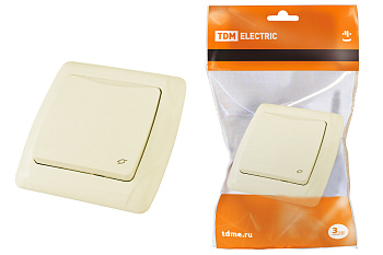 Розетка с крышкой 2П+З с защитными шторками 16А 250В сл. кость "Онега" TDM