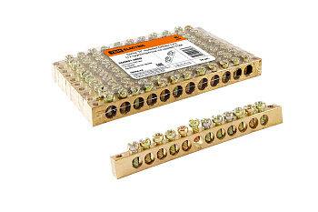 SQ0801-0060 Шина "N" нулевая 6х9мм 12/2 (12 групп/крепеж по краям) TDM