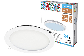 SQ0329-0244 Светильник ультратонкий встраиваемый светодиодный "Даунлайт НАРОДНЫЙ" СВО (белый) 24 Вт 6500К