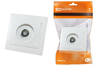 Розетка телевизионная типа F (SAT) белая "Таймыр" TDM