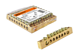 SQ0801-0068 Шина "N" нулевая 8x12мм  8/2 (8 групп/крепеж по краям) TDM