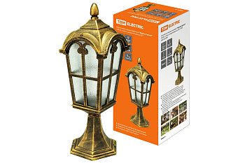 SQ0330-0094 Светильник садово-парковый "Братья Гримм" 100 Вт, стойка, шагрень/бронза, Е27, TDM