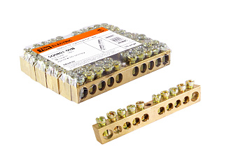 SQ0801-0038 Шина "N" нулевая 6х9мм 10/1 (10 групп/крепеж по центру) TDM