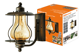 SQ0330-0210 Светильник садово-парковый "Рим" 60 Вт, вверх, алюм., янтарное/кофейный, Е27, TDM