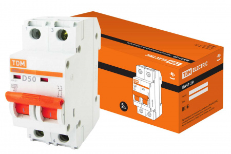 SQ0206-0162 Авт. выкл.ВА47-29 2Р 50А 4,5кА х-ка D TDM - купить выгодно в Электромеханике