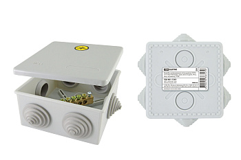 SQ1401-1361 Коробка уравнивания потенциалов (КУП) ОП 100х100х50 мм, шина 6х9, 8 групп, IP55, инд. штрихкод, TDM