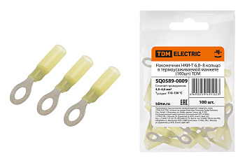 SQ0589-0009 Наконечник НКИ-Т 6,0–8 кольцо в термоусаживаемой манжете (100шт) TDM