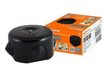 SQ2802-0014 Коробка распаячная фарфоровая D7,8х4,5см черная TDM