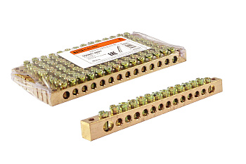 SQ0801-0003 Шина "N" нулевая 6х9мм 14/2 (14групп/крепеж по краям) TDM