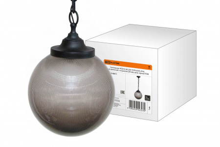 Светильник НСБ 02-60-255 УХЛ4 60 Вт, IP40, шар дымчатый с огранкой 250 мм, цепь черная TDM - купить выгодно в Электромеханике