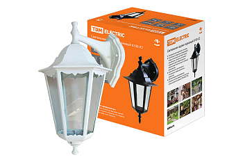 SQ0330-0067 Светильник 6100-22 садово-парковый шестигранник, 100Вт, вниз,белый
