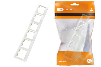 SQ1814-0035 Рамка 6 постовая горизонтальная белая "Таймыр" TDM