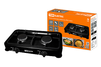 SQ2515-0005 Плитка газовая двухконфорочная, ГП-2, чёрная, TDM