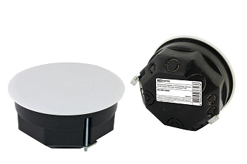 SQ1403-0907 Распаячная коробка СП D103х50мм, крышка, метал. лапки, IP20, инд. штрихкод, TDM