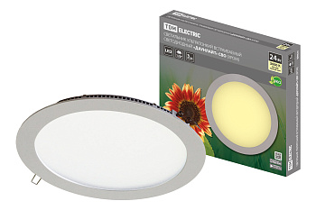 SQ0329-0103 Светильник ультратонкий встраиваемый светодиодный "Даунлайт" СВО (хром) 24 Вт 3000К TDM