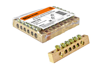 SQ0801-0058 Шина "N" нулевая 6х9мм  6/2 (6 групп/крепеж по краям) TDM