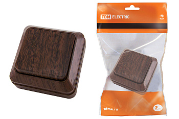 SQ1801-0027 Выключатель 1-кл. открытой установки IP20 10А, бук "Ладога" TDM